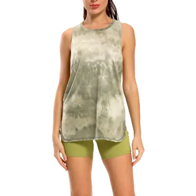 Women Loose Tie-Dye Camouflage Quick-Dry Yoga Sports Vest Top