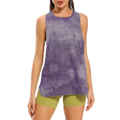 Women Loose Tie-Dye Camouflage Quick-Dry Yoga Sports Vest Top
