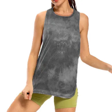 Women Loose Tie-Dye Camouflage Quick-Dry Yoga Sports Vest Top