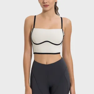 Women Fashion Sexy Contrast Color Stitching Yoga Sports Bra Vest
