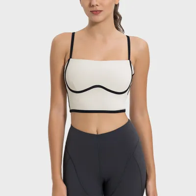 Women Fashion Sexy Contrast Color Stitching Yoga Sports Bra Vest
