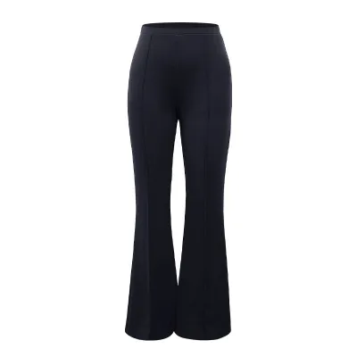 Women's Casual Solid Color High Waist Wide Leg Micro-Flared Pants