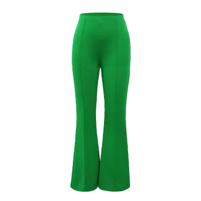 Women's Casual Solid Color High Waist Wide Leg Micro-Flared Pants