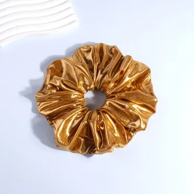 Women Fashion Solid Color Leather Fabric Hair Ring