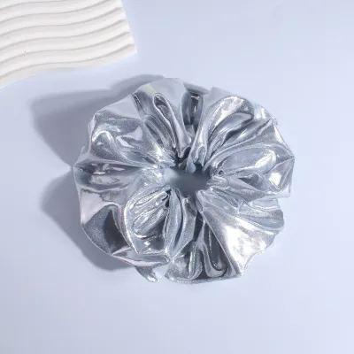 Women Fashion Solid Color Leather Fabric Hair Ring