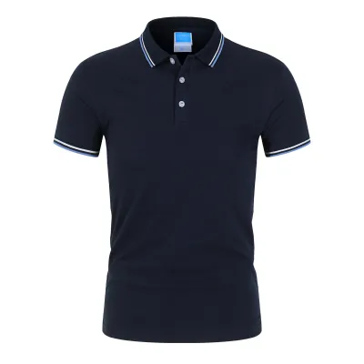 Men Business Casual Stripe Plus Size Short Sleeve Lapel POLO Shirt