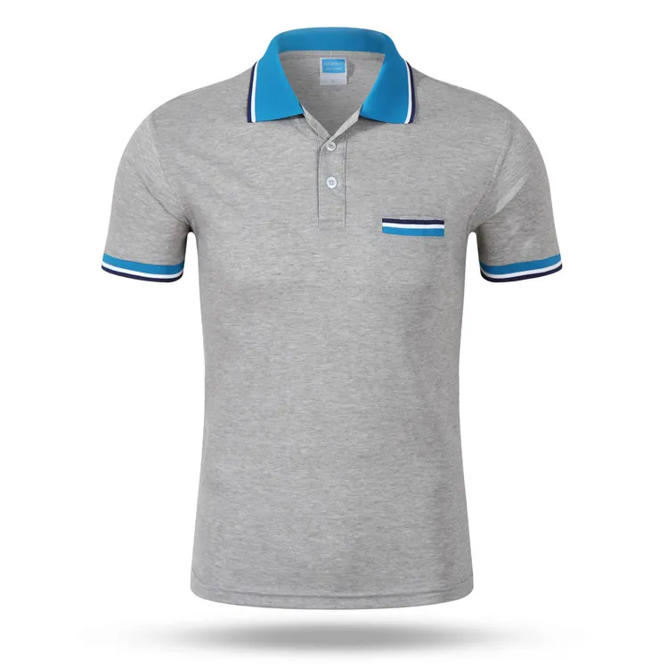 Men Business Casual Color Block Plus Size Short Sleeve Lapel Polo Shirt