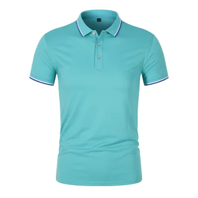 Men Business Casual Stripe Plus Size Short Sleeve Lapel POLO Shirt