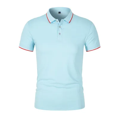 Men Business Casual Stripe Plus Size Short Sleeve Lapel POLO Shirt