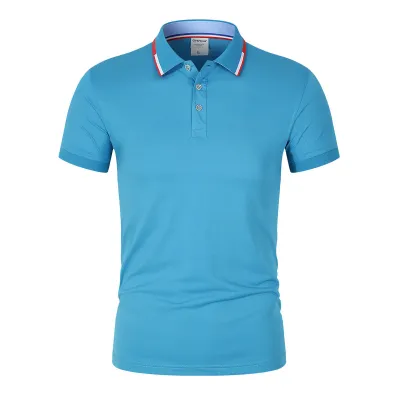Men Business Casual Stripe Plus Size Short Sleeve Lapel Polo Shirt