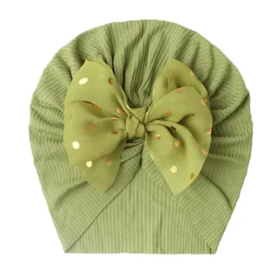 Newborn Cute Bow Dome Fabric Turban Cap Kids Accessories
