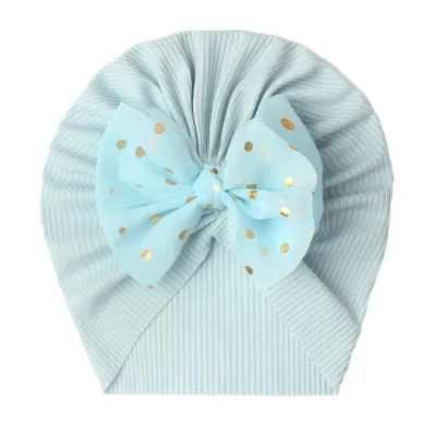 Newborn Cute Bow Dome Fabric Turban Cap Kids Accessories