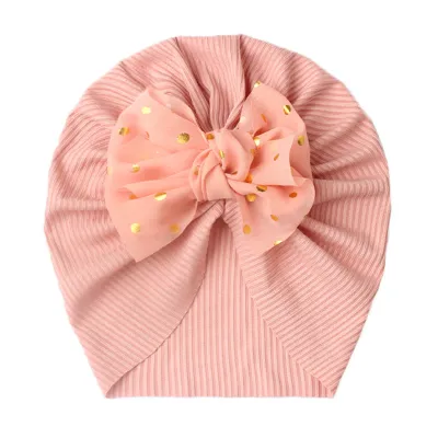 Newborn Cute Bow Dome Fabric Turban Cap Kids Accessories