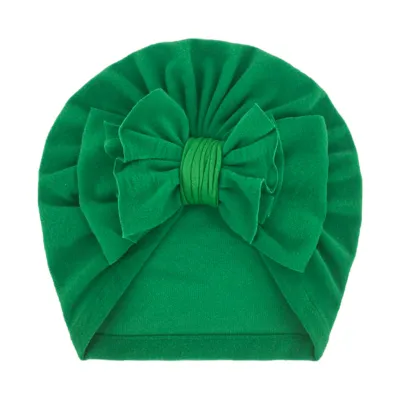 Newborn Cute Solid Color Bow Turban Cap Dome Cloth Fashion Commuter