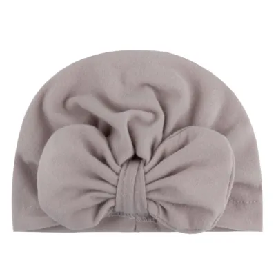 Newborn Cute Solid Color Bow Turban Cap
