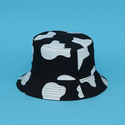 Fashion Casual Cow Printed Double-Sided Sunscreen Bucket Hat