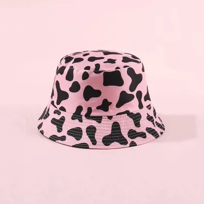 Fashion Casual Cow Printed Double-Sided Sunscreen Bucket Hat