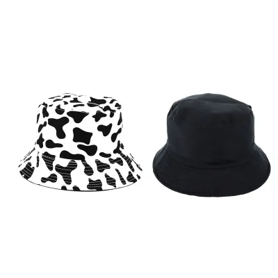 Fashion Casual Cow Printed Double-Sided Sunscreen Bucket Hat