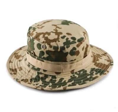 Men Fashion Camouflage Round-Brimmed Sunshade Hat Cotton Dome Military