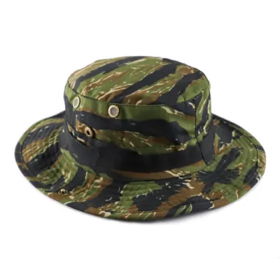 Men Fashion Camouflage Round-Brimmed Sunshade Hat Cotton Dome Military