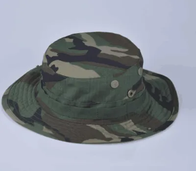 Men Fashion Camouflage Round-Brimmed Sunshade Hat Cotton Dome Military