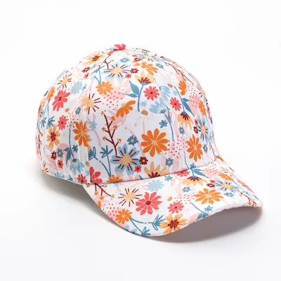 Fashion Casual Floral Printed Two-Sided Sunscreen Polyester Bucket Hat