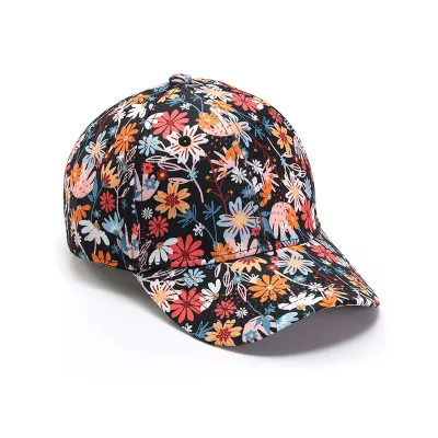 Fashion Casual Floral Printed Two-Sided Sunscreen Polyester Bucket Hat