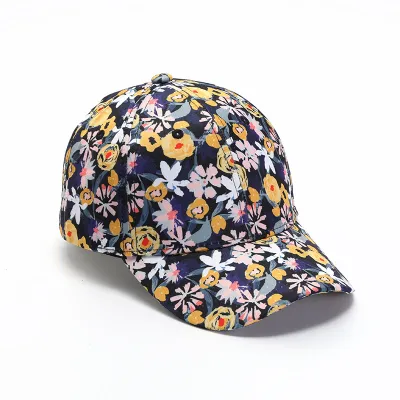 Fashion Casual Floral Printed Two-Sided Sunscreen Polyester Bucket Hat