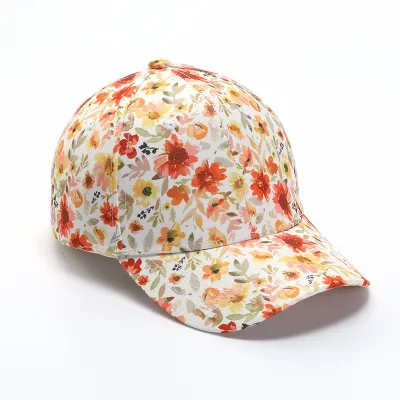 Fashion Casual Floral Printed Two-Sided Sunscreen Polyester Bucket Hat