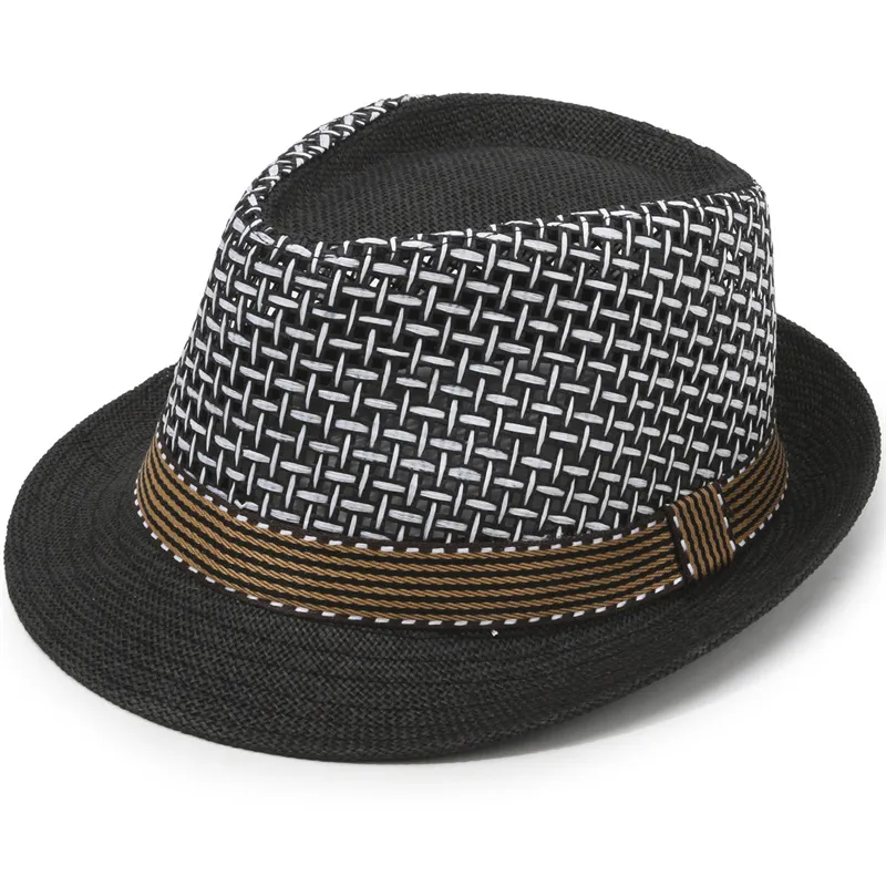 Men Retro Straw Stitching Mesh Jazz Sun Hat
