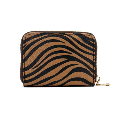 Women Fashion Leopard Zebra Stripes Multi-Function Zipper Card Holder Wallet