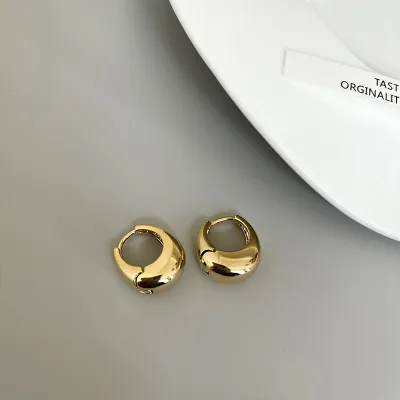 Women Fashion Simple Solid Color Geometric U-Shape Earrings