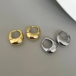 Women Fashion Simple Solid Color Geometric U-Shape Earrings