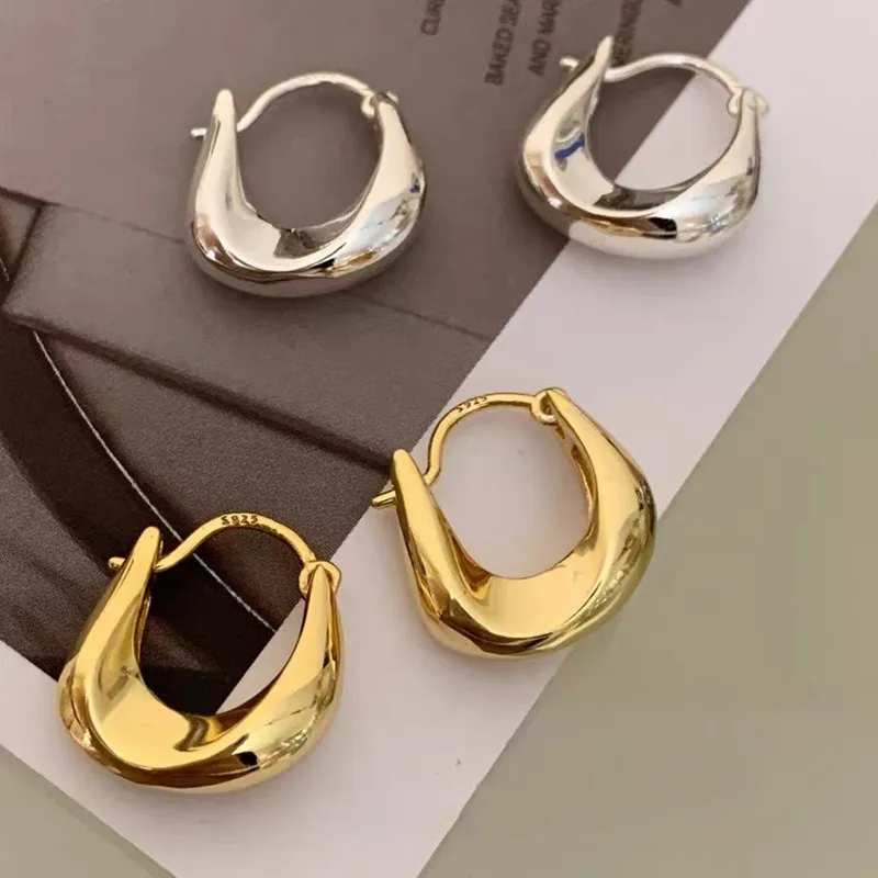 Fashion Simple Irregular Geometric Solid Color Alloy Earrings