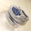 Silver, Blue Dial