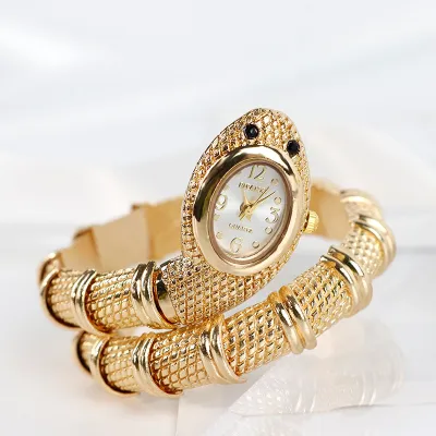 Women Fashion Creative Snake-Shaped Alloy Bracelet Quartz Watch