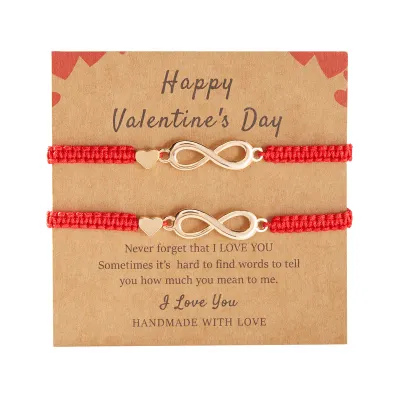 Valentine's Day Love 8 Symbol Adjustable Woven Couple Bracelet