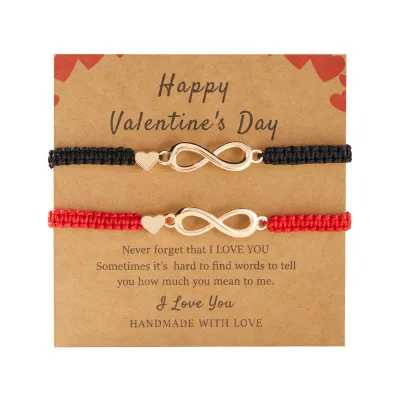 Valentine's Day Love 8 Symbol Adjustable Woven Couple Bracelet