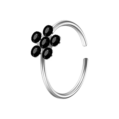 Women Fashion Rhinestone Flower-Shaped Nose Clip Body Piercing Jewelry