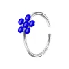 Single Silver Sapphire Blue Drill