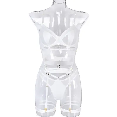 Women Sexy Mesh Perspective Lingerie Bra Set