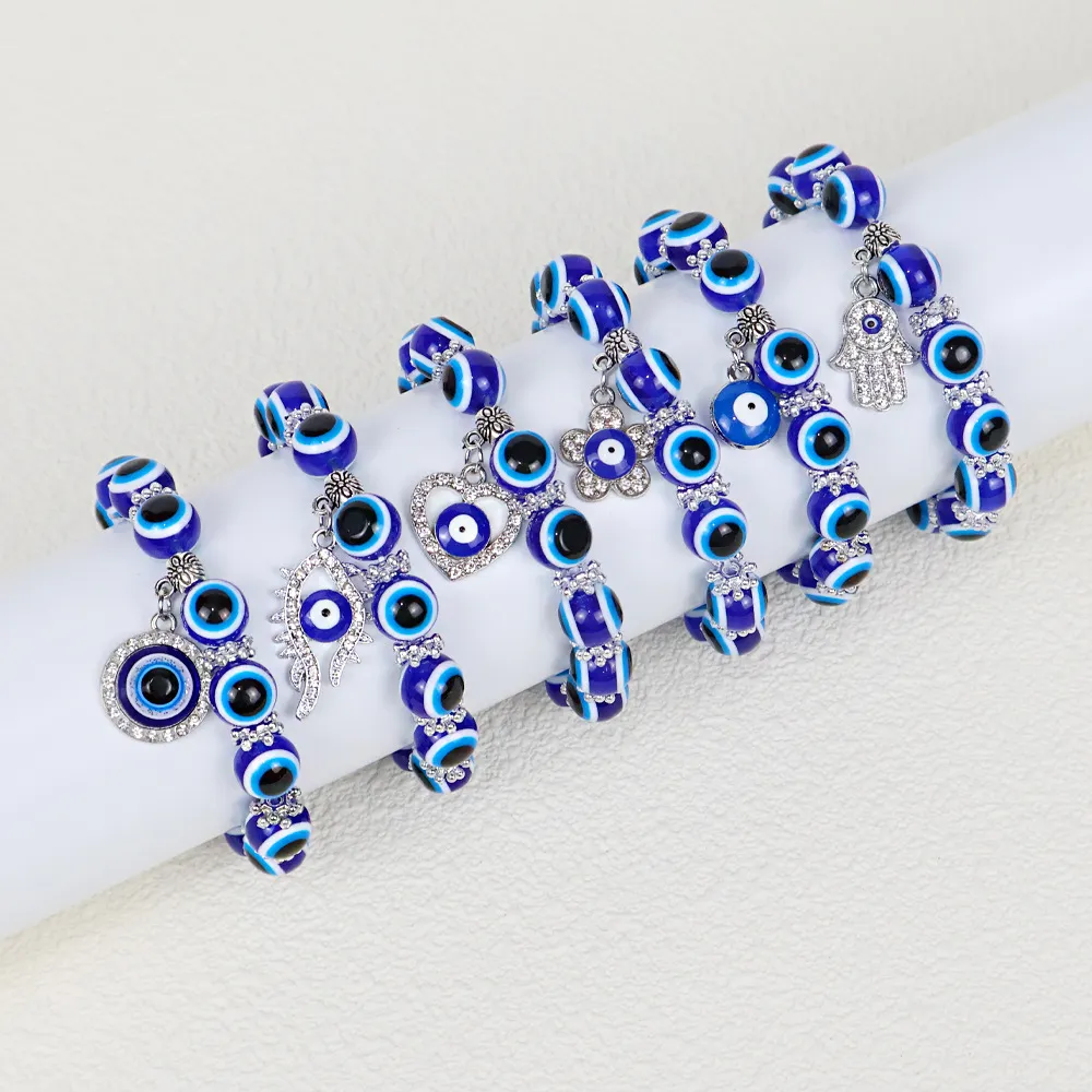 Fashion Beaded Evil Eye Pendant Bracelet For Women