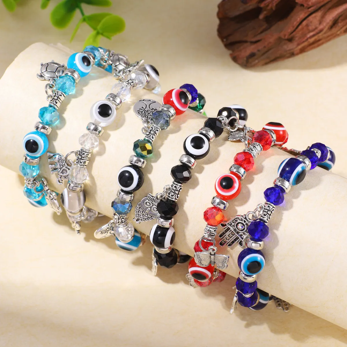 Vintage Beaded Evil Eye Bracelet for Women Original Design