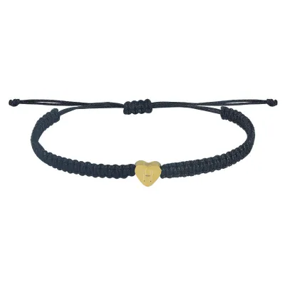 Simple Alphabet Stainless Steel Woven Cord Bracelet