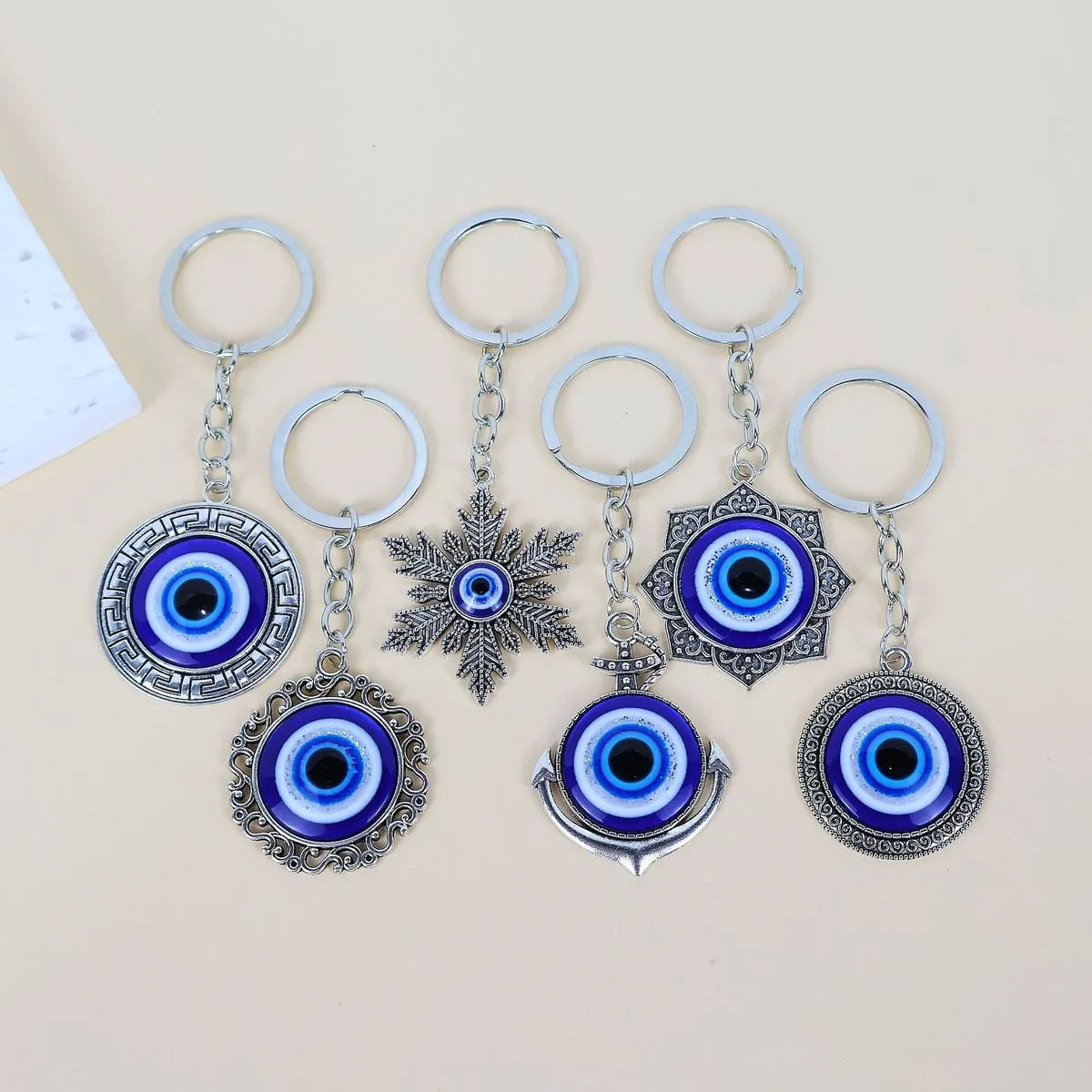 Vintage Evil Eye Alloy Keychain Bag Hanging Ornaments