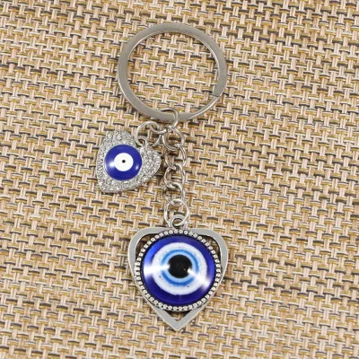 Creative Evil Eye Alloy Pendant Keychain - Vintage Palm Design