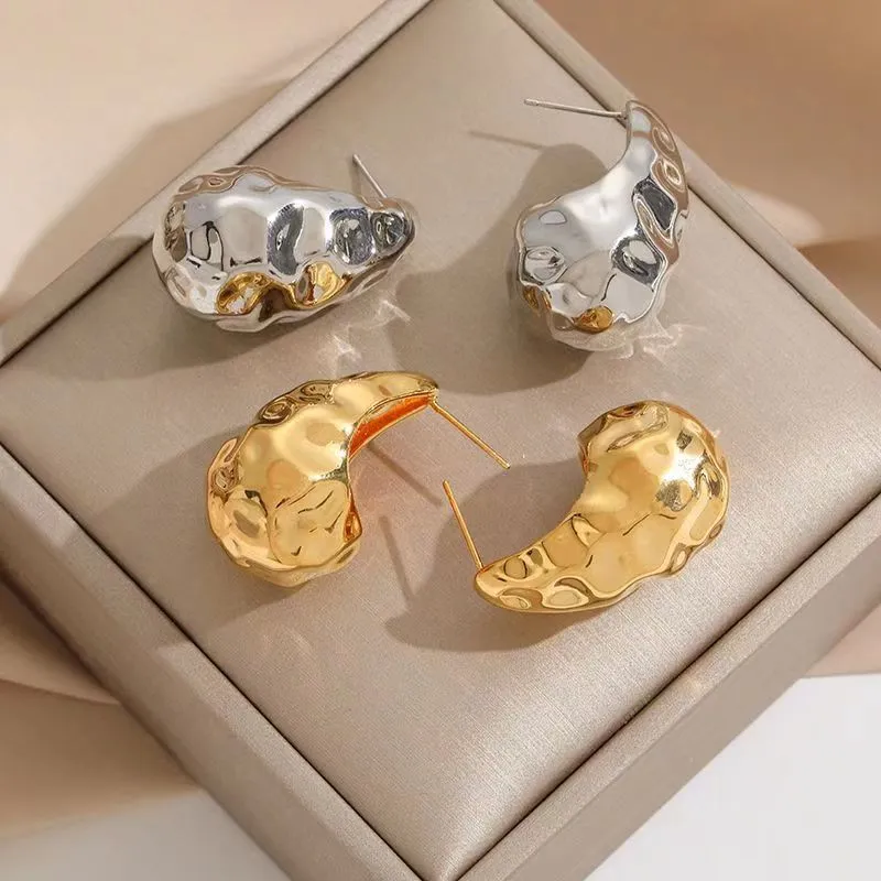 Women Fashion Simple 18k Gold Plated Water Drop Earrings