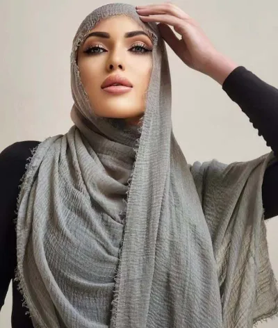 Women Fashion Casual 180x90cm Solid Color Cotton And Linen Hijab Scarf