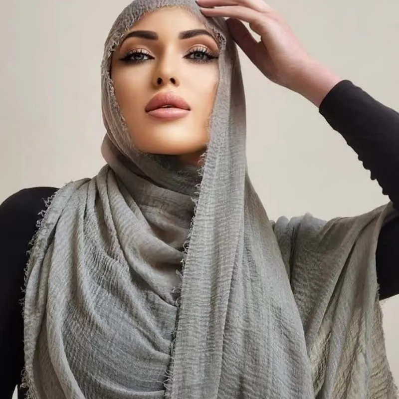 Women Fashion Casual 180x90cm Solid Color Cotton And Linen Hijab Scarf