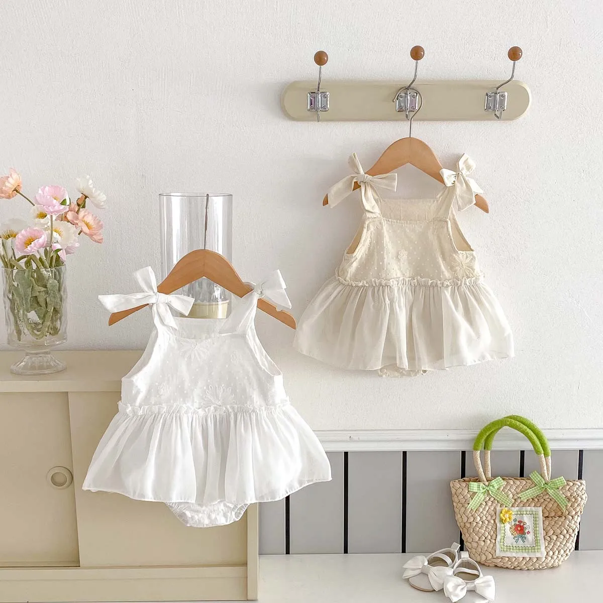 Kids Baby Girls Casual Cute Sleeveless Romper Sweet Cotton Pullover